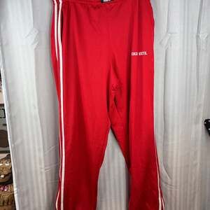 Adidas OSU Ohio State 3-Stripes Track Pants Red White Size M